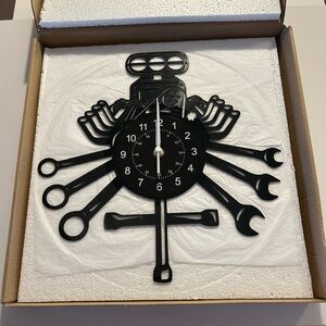Black Tool-Themed Wall Clock